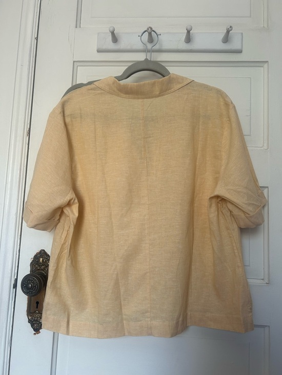 Carve Designs Luca Linen Blend Natural Fibers Camp Shirt Butter Yellow XL Boxy - Picture 3 of 6